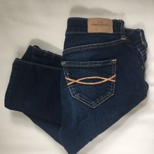 Abercrombie kids dark wash super skinny jean